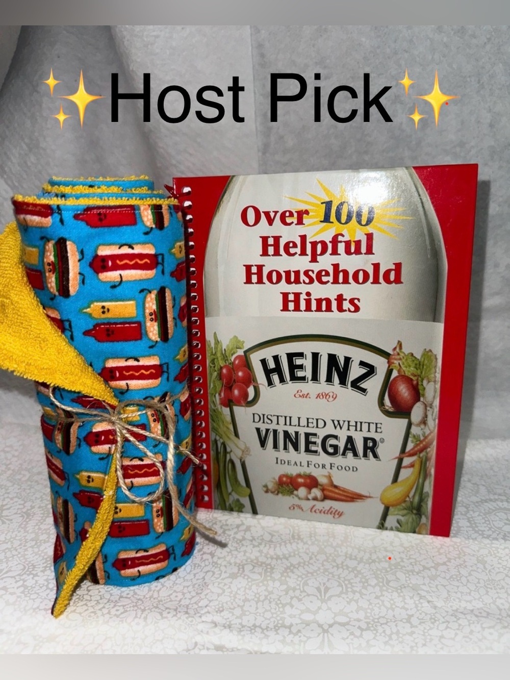 NEW! Reusable NoPaper Hand Towel set with Heinz Vinegar Household Hints Book
